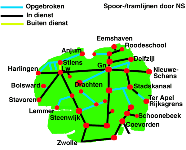 Alleen Noord-Friese lijnen actief